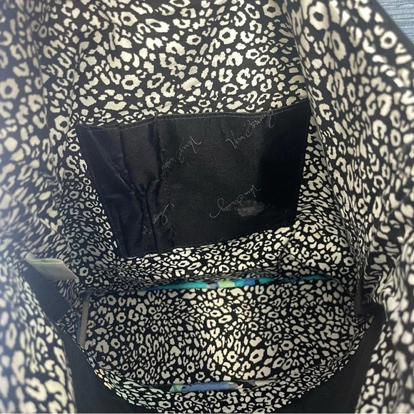 Vera Bradley | Essentials Tote Bag HandBag in Camo Floral Pattern Blue & Black - Picture 5 of 8